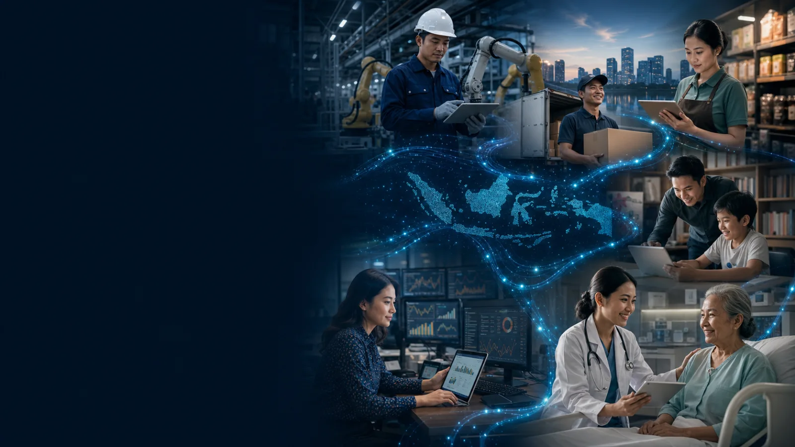 Profesional Indonesia dari industri manufaktur, retail, pendidikan, bisnis, dan healthcare terhubung melalui teknologi AI